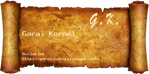 Garai Kornél névjegykártya